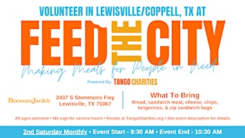 Imagem principal do evento Feed The City Lewisville/Coppell: Making Meals for People In Need