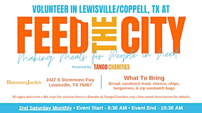 Feed The City Lewisville/Coppell: Making Meals for People In Need