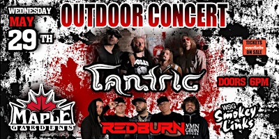 Imagen principal de Tantric, REDBURN & The Smoky Links Outdoor Concert at Maple Gardens