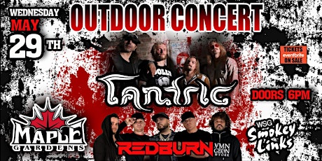 Tantric, REDBURN & The Smoky Links Outdoor Concert at Maple Gardens