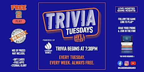 Trivia Night | Dave & Buster's - Miami FL - TUE 730p - @LeaderboardGames