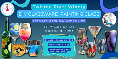 Primaire afbeelding van DIY Glassware Painting Class with Twisted River Winery