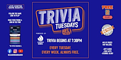 Immagine principale di Trivia Night | Dave & Buster's Westchester CA - TUE 730p @LeaderboardGames 