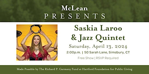 Image principale de McLean Presents: Saskia Laroo & Jazz Quintet