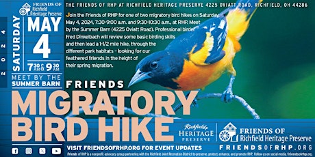 2 Sessions Migratory Bird Hike-No Cost