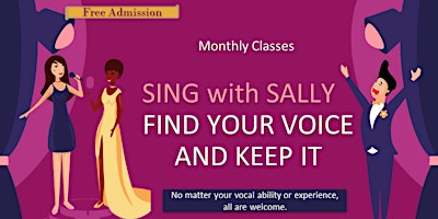 Imagem principal do evento Copy of Sing with Sally: Find your voice and keep it! - FREE!