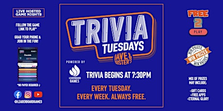 Trivia Night | Dave & Buster's South Austin TX - TUE 730p @LeaderboardGames