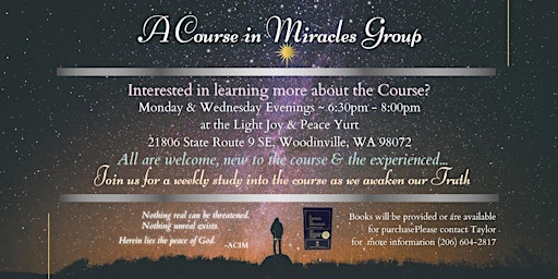 Imagem principal do evento A Course In Miracles Book Study Group