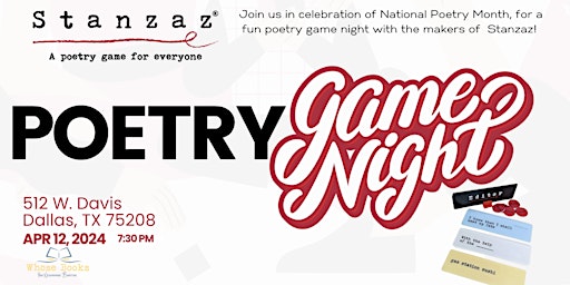 Primaire afbeelding van Poetry Game Night !