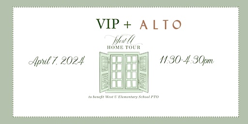 Imagen principal de VIP TICKETS + ALTO to the WUES PTO Home Tour 2024