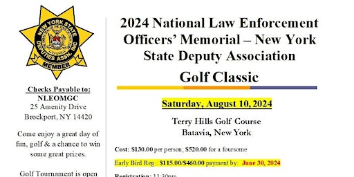 National Law Enforcement Officers Memorial - NYS Deputies Golf Classic primary image
