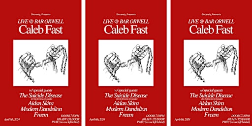 Caleb Fast w/ The Suicide Disease, Aidan Skira, Modern Dandelion & Freem primary image