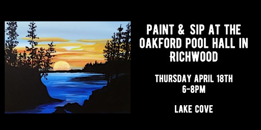 Image principale de Paint & Sip at the Oakford Pool Hall in Richwood - Lake Cove