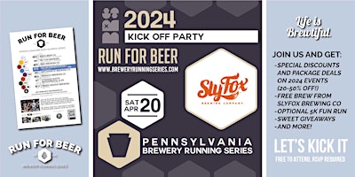 Hauptbild für FREE Kickoff Party at Sly Fox Downtown | 2024 PA Brewery Running Series