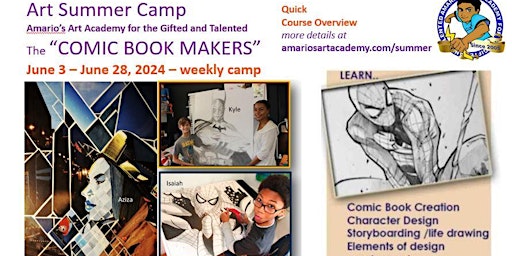 Imagem principal do evento Summer Art Camp  - Comic Book Anthology  June 3 -28th ( Weekly Enrollment )