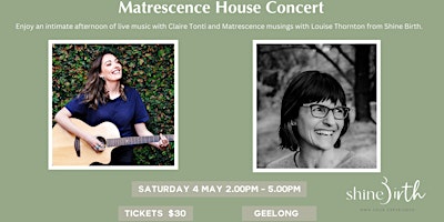 Matrescence House Concert with Claire Tonti and Louise Thornton primary image