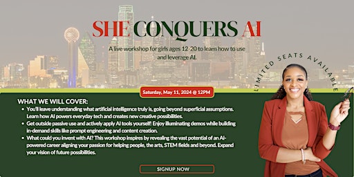 Imagem principal do evento She Conquers AI