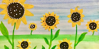 Imagen principal de Kid's Holiday Art: Field of Flowers Painting +Fantasy Animal Pottery