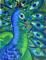 Imagem principal do evento Kid's Holiday Art: Gorgeous Peacock Painting + Ocean Life Pottery