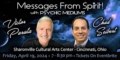 Imagem principal de Messages from Spirit with Psychic Mediums Victor Paruta & Chad Seibert