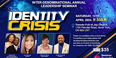 Imagen principal de INTER-DENOMINATIONAL LEADERSHIP SEMINAR - Identity Crisis