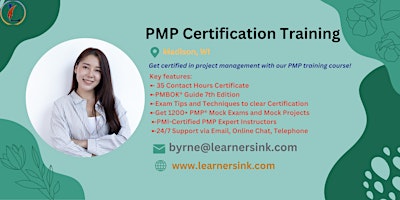 4 Day PMP Classroom Training Course in Madison, WI primary image