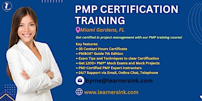 4 Day PMP Classroom Training Course in Miami Gardens, FL primary image