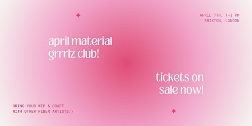 april material grrrlz club - for fiber artists of all mediums!  primärbild