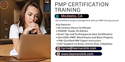 4 Day PMP Classroom Training Course in Modesto, CA primary image