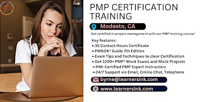 Primaire afbeelding van 4 Day PMP Classroom Training Course in Modesto, CA