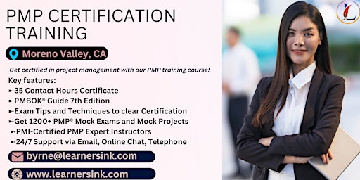 4 Day PMP Classroom Training Course in Moreno Valley, CA primary image