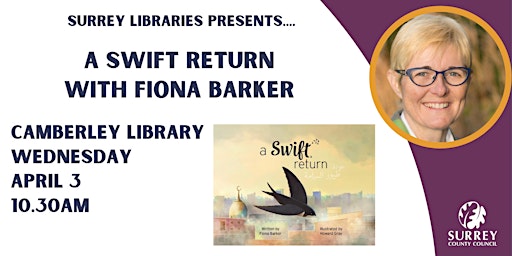 Immagine principale di A Swift Return with Fiona Barker at Camberley Library 