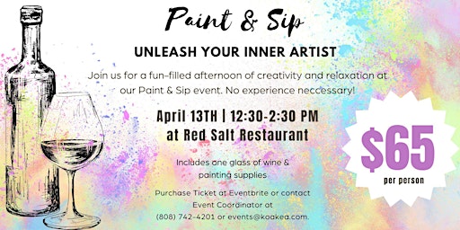 Imagem principal do evento Paint & Sip at Red Salt