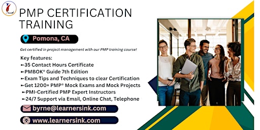 Hauptbild für 4 Day PMP Classroom Training Course in Pomona, CA