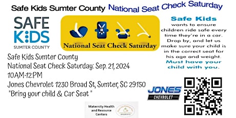 Safe Kids Sumter County National Seat Check Saturday