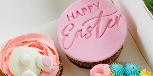 Kids Easter themed cookie and cupcakes decoration primary image