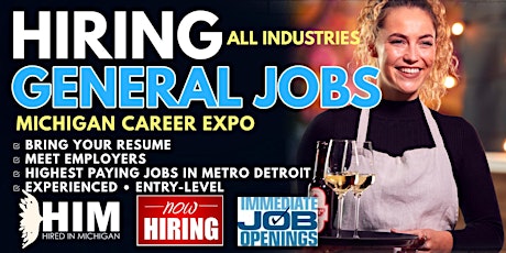 Imagen principal de Michigan Food Service, Restaurant and General Job Fair 2024