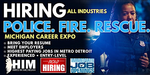 Image principale de Michigan Fire, Rescue, Police, and Government Job Fair 2024