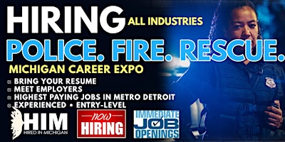 Primaire afbeelding van Michigan Fire, Rescue, Police, and Government Job Fair 2024