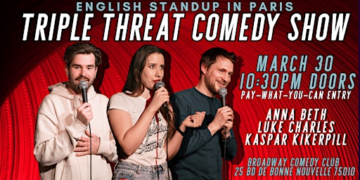 English Stand-Up in Paris: Triple Threat Comedy Show  primärbild