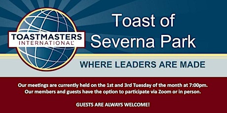 Toast of Severna Park Toastmasters Club Online Meeting