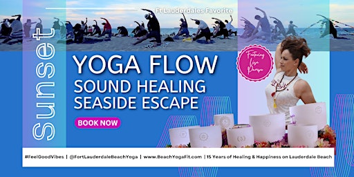 Imagem principal do evento Sunset Beach Yoga. New Moon Meditation  & Seaside Sound Scape