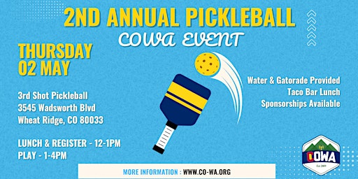 Imagen principal de 2024 COWA Pickleball Extravaganza