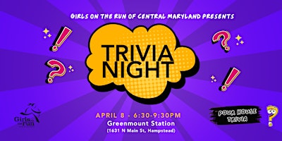 Primaire afbeelding van Trivia Night with Girls on the Run Central Maryland