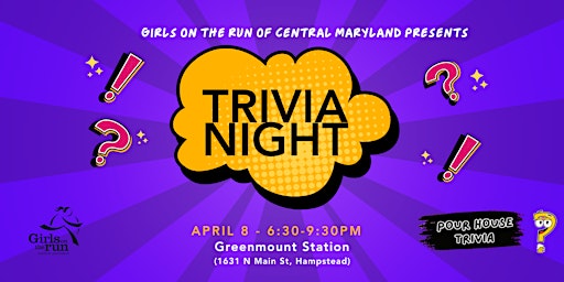Image principale de Trivia Night with Girls on the Run Central Maryland