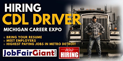 Immagine principale di Detroit CDL Truck Driving Jobs Career Expo 2024 