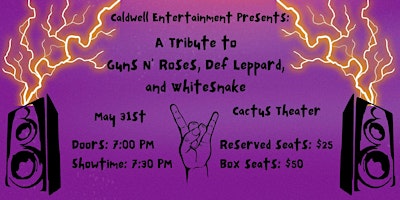 Primaire afbeelding van Caldwell Entertainment: Tribute to Guns N’ Roses, Def Leppard & Whitesnake