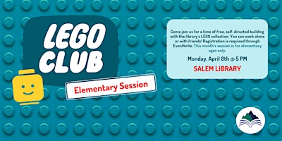 Imagem principal do evento LEGO Club (Elementary) - Salem Library