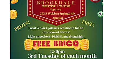 Primaire afbeelding van Free Bingo at Brookdale Wekiwa