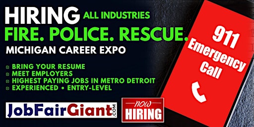 Primaire afbeelding van Detroit Fire, Rescue, Police, and Government Jobs Career Expo 2024